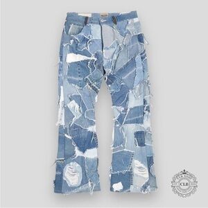 Gallery Dept Blue Patchwork Men Pants raper need Harvey size 30 31 32 33 43 36